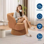 Sillón giratorio Acekool 360 - Sillón lounge de terciopelo de osito de peluche afelpado