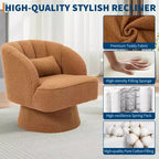 Sillón giratorio Acekool 360 - Sillón lounge de terciopelo de osito de peluche afelpado