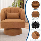 Sillón giratorio Acekool 360 - Sillón lounge de terciopelo de osito de peluche afelpado