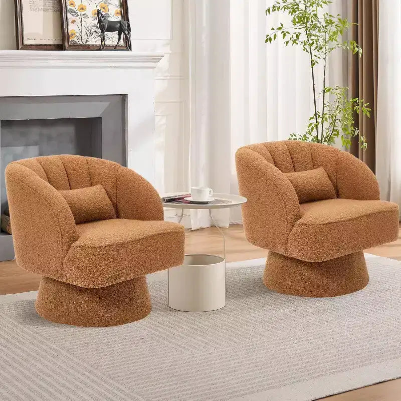 Sillón giratorio Acekool 360 - Sillón lounge de terciopelo de osito de peluche afelpado