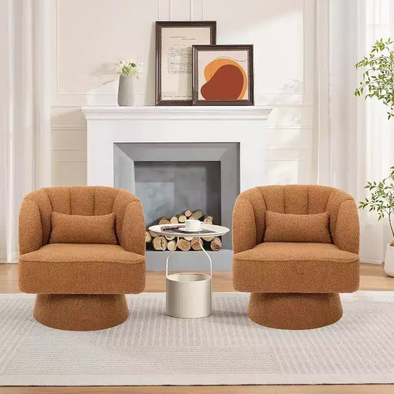 Sillón giratorio Acekool 360 - Sillón lounge de terciopelo de osito de peluche afelpado