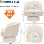 Sillón giratorio Acekool 360 - Sillón lounge de terciopelo de osito de peluche afelpado