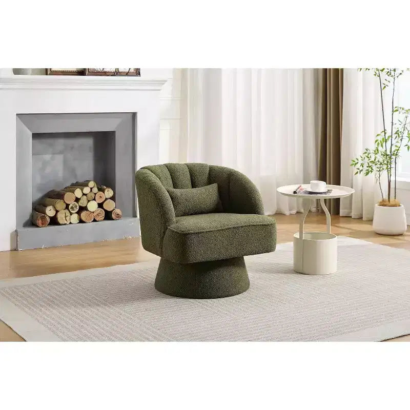 Sillón giratorio Acekool 360 - Sillón lounge de terciopelo de osito de peluche afelpado