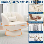 Sillón giratorio Acekool 360 - Sillón lounge de terciopelo de osito de peluche afelpado