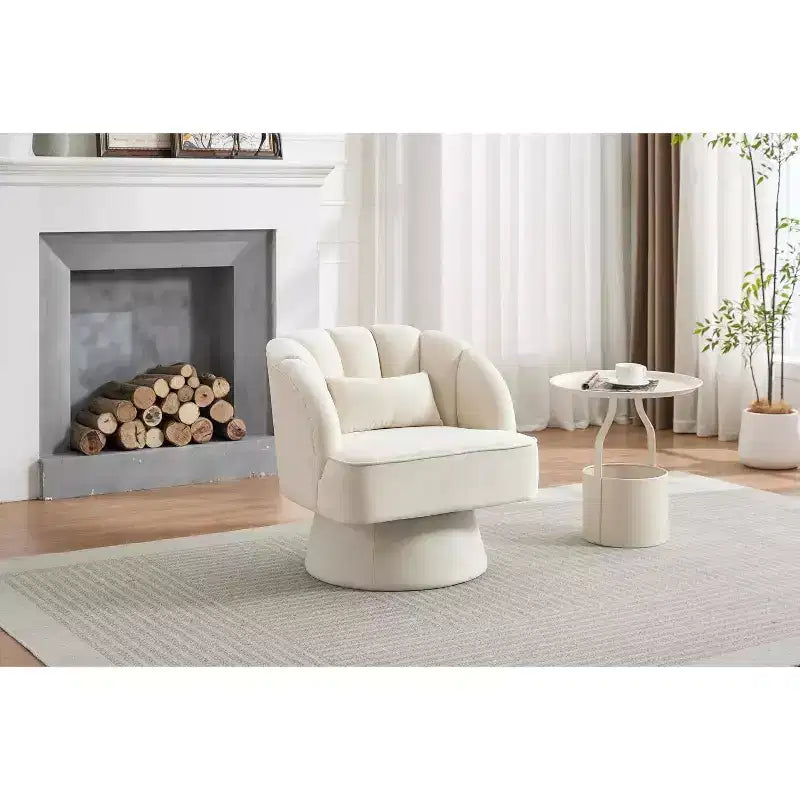 Sillón giratorio Acekool 360 - Sillón lounge de terciopelo de osito de peluche afelpado