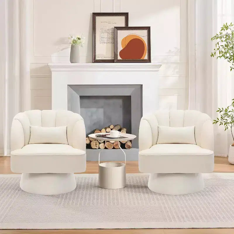 Sillón giratorio Acekool 360 - Sillón lounge de terciopelo de osito de peluche afelpado