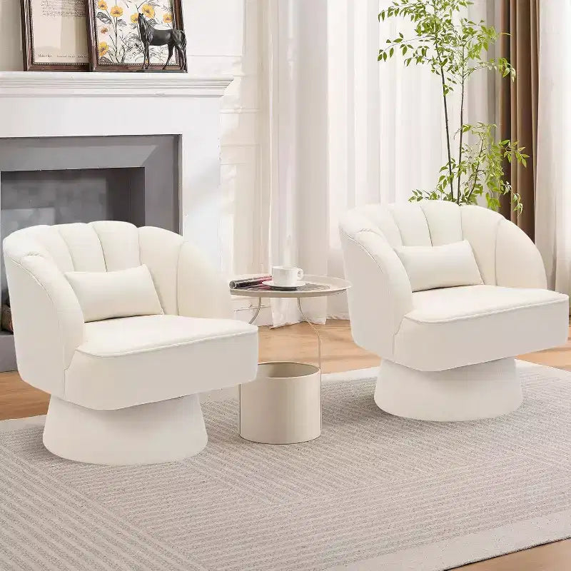 Sillón giratorio Acekool 360 - Sillón lounge de terciopelo de osito de peluche afelpado