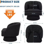 Sillón giratorio Acekool 360 - Sillón lounge de terciopelo de osito de peluche afelpado