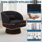 Sillón giratorio Acekool 360 - Sillón lounge de terciopelo de osito de peluche afelpado