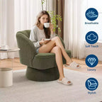 Sillón giratorio Acekool 360 - Sillón lounge de terciopelo de osito de peluche afelpado