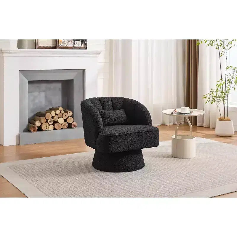 Sillón giratorio Acekool 360 - Sillón lounge de terciopelo de osito de peluche afelpado