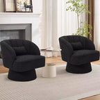 Sillón giratorio Acekool 360 - Sillón lounge de terciopelo de osito de peluche afelpado