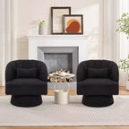 Sillón giratorio Acekool 360 - Sillón lounge de terciopelo de osito de peluche afelpado