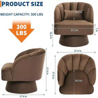 Sillón giratorio Acekool 360 - Sillón lounge de terciopelo de osito de peluche afelpado