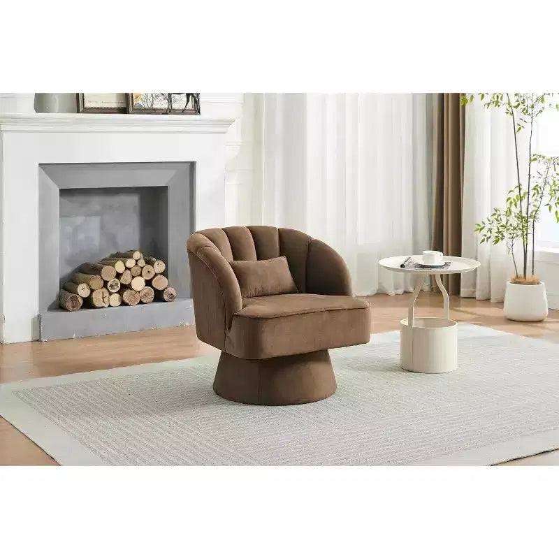 Sillón giratorio Acekool 360 - Sillón lounge de terciopelo de osito de peluche afelpado