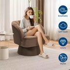 Sillón giratorio Acekool 360 - Sillón lounge de terciopelo de osito de peluche afelpado