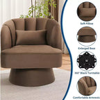 Sillón giratorio Acekool 360 - Sillón lounge de terciopelo de osito de peluche afelpado