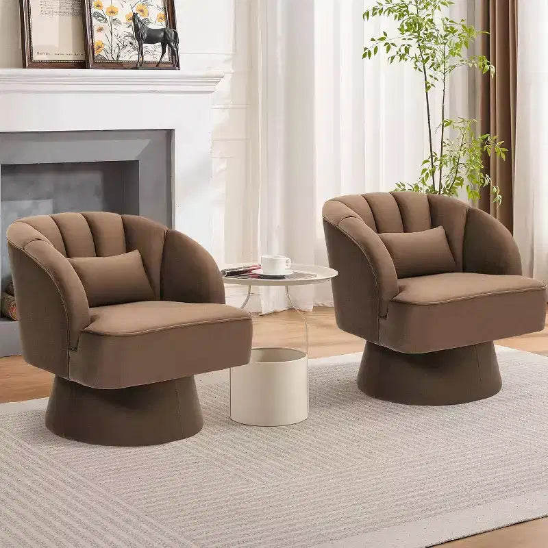 Sillón giratorio Acekool 360 - Sillón lounge de terciopelo de osito de peluche afelpado