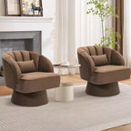 Sillón giratorio Acekool 360 - Sillón lounge de terciopelo de osito de peluche afelpado