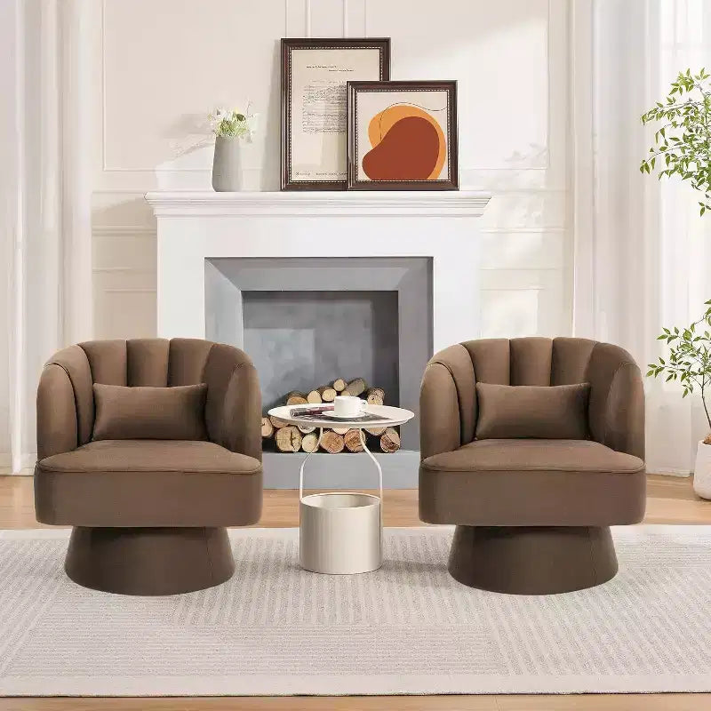 Sillón giratorio Acekool 360 - Sillón lounge de terciopelo de osito de peluche afelpado