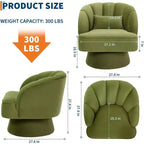 Sillón giratorio Acekool 360 - Sillón lounge de terciopelo de osito de peluche afelpado
