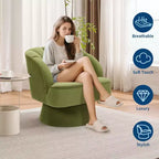 Sillón giratorio Acekool 360 - Sillón lounge de terciopelo de osito de peluche afelpado