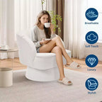 Sillón giratorio Acekool 360 - Sillón lounge de terciopelo de osito de peluche afelpado
