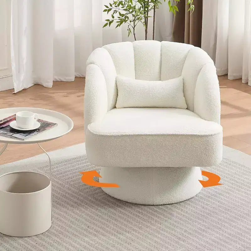 Sillón giratorio Acekool 360 - Sillón lounge de terciopelo de osito de peluche afelpado