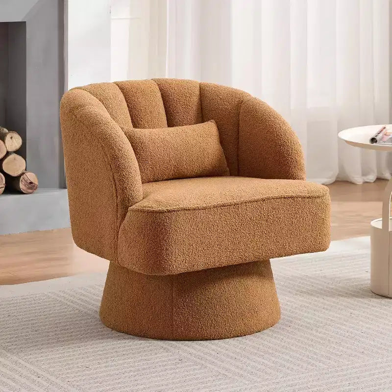 Sillón giratorio Acekool 360 - Sillón lounge de terciopelo de osito de peluche afelpado