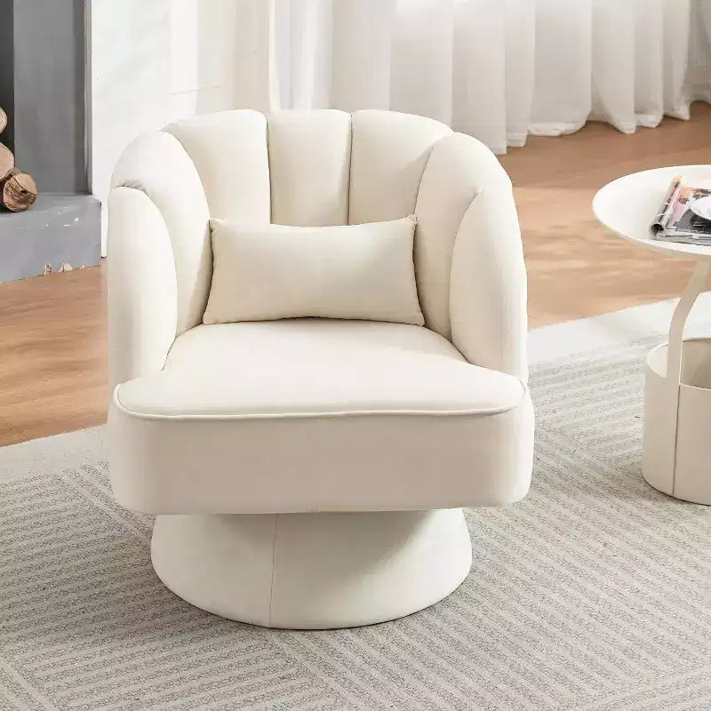 Sillón giratorio Acekool 360 - Sillón lounge de terciopelo de osito de peluche afelpado