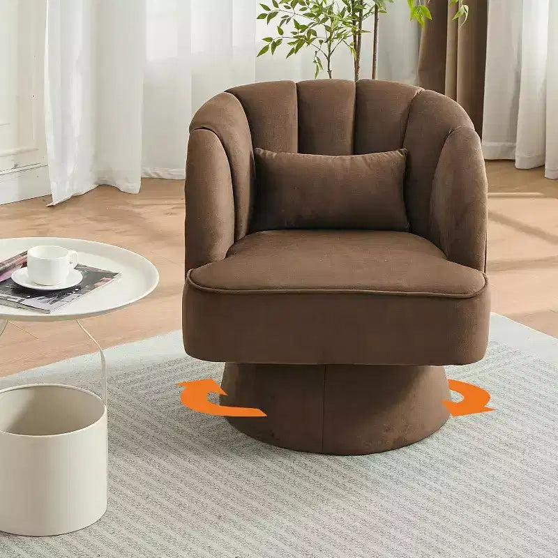 Sillón giratorio Acekool 360 - Sillón lounge de terciopelo de osito de peluche afelpado