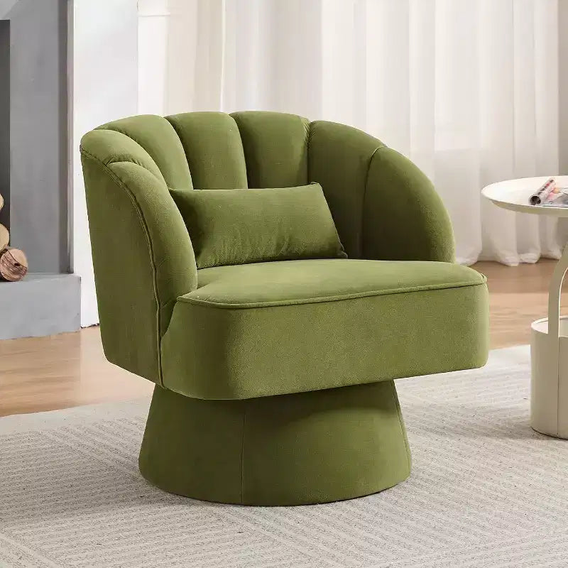 Sillón giratorio Acekool 360 - Sillón lounge de terciopelo de osito de peluche afelpado