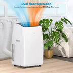 Acekool 14,000 BTU Portable Air Conditioner and Heater, 4-in-1 AC with Dehumidifier, Fan, Remote, Timer, Cools & Heats Up to 750 Sq. Ft., Window Kit