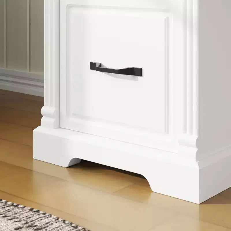 Famapy Escritorio de escritura de madera blanco y marrón Escritorio de oficina Escritorio de computadora con cajones - Estación de trabajo de oficina en casa