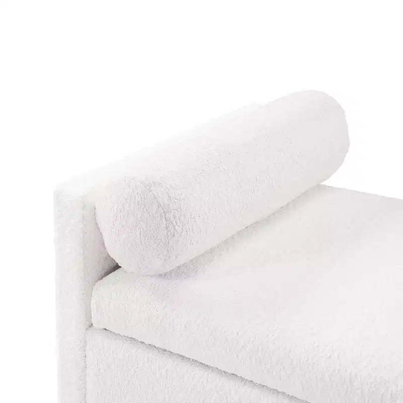Puff otomano de almacenaje tapizado en bouclé moderno Escoffier de Christopher Knight Home
