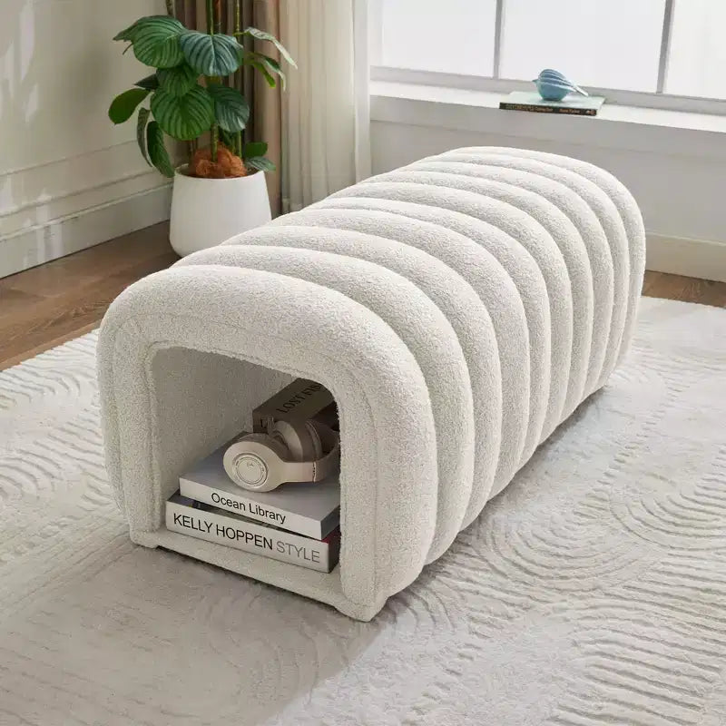 Hyleory Reposapiés Fácil de Conectar, Apto para Mascotas - Banco de Cama 2 en 1 y Túnel de Juego con 2 Almohadillas Extraíbles