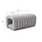 Hyleory Reposapiés Fácil de Conectar, Apto para Mascotas - Banco de Cama 2 en 1 y Túnel de Juego con 2 Almohadillas Extraíbles