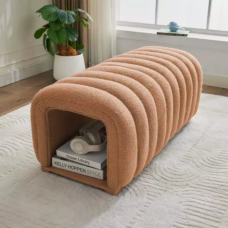Hyleory Reposapiés Fácil de Conectar, Apto para Mascotas - Banco de Cama 2 en 1 y Túnel de Juego con 2 Almohadillas Extraíbles