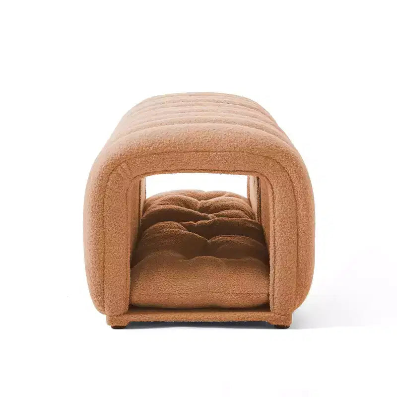 Hyleory Reposapiés Fácil de Conectar, Apto para Mascotas - Banco de Cama 2 en 1 y Túnel de Juego con 2 Almohadillas Extraíbles