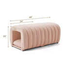 Hyleory Reposapiés Fácil de Conectar, Apto para Mascotas - Banco de Cama 2 en 1 y Túnel de Juego con 2 Almohadillas Extraíbles