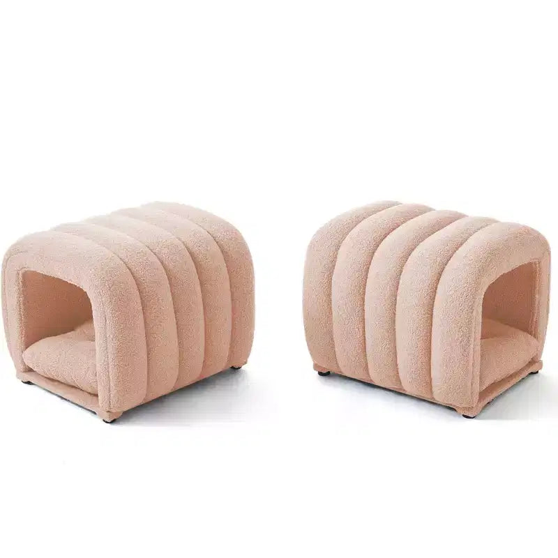 Hyleory Reposapiés Fácil de Conectar, Apto para Mascotas - Banco de Cama 2 en 1 y Túnel de Juego con 2 Almohadillas Extraíbles