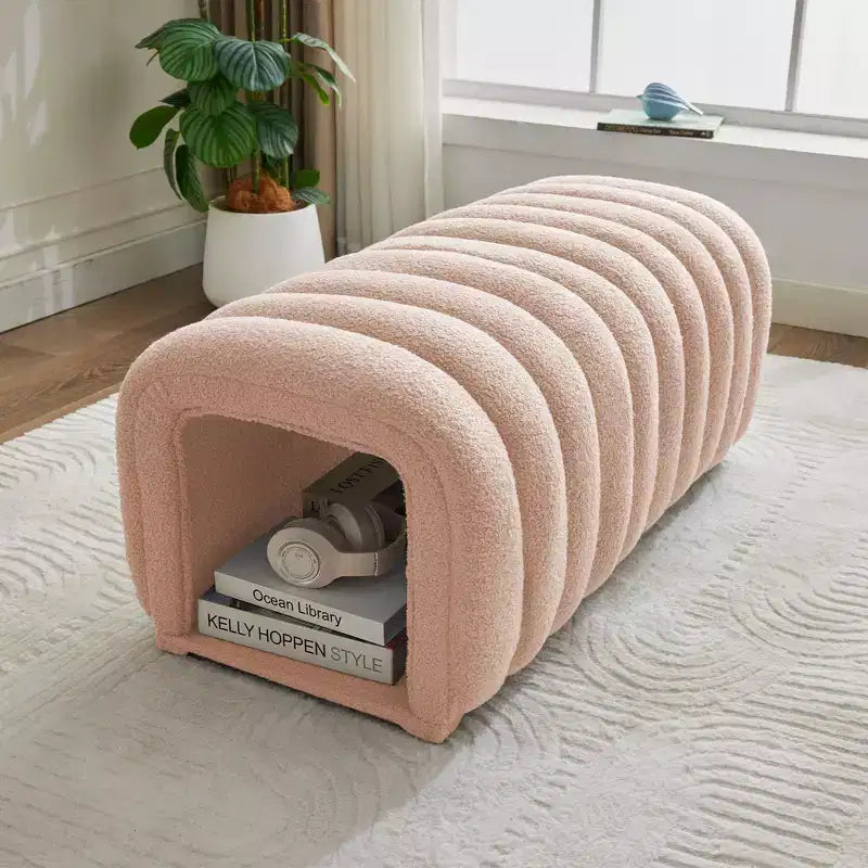 Hyleory Reposapiés Fácil de Conectar, Apto para Mascotas - Banco de Cama 2 en 1 y Túnel de Juego con 2 Almohadillas Extraíbles