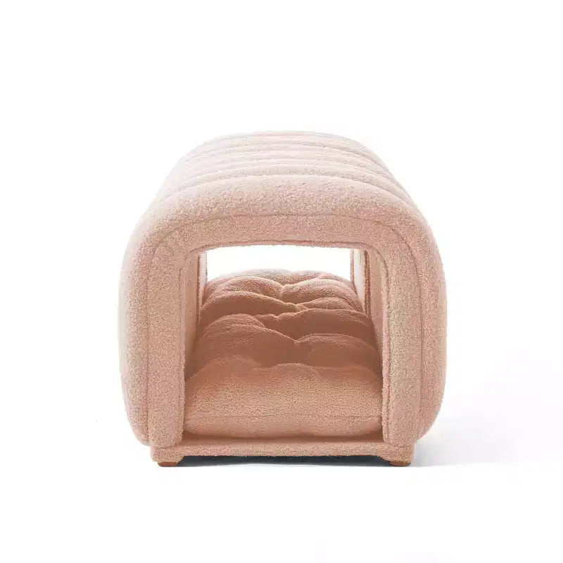 Hyleory Reposapiés Fácil de Conectar, Apto para Mascotas - Banco de Cama 2 en 1 y Túnel de Juego con 2 Almohadillas Extraíbles