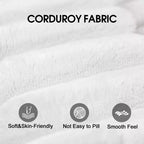 157.6 Tela de pana blanca Sofá en forma de U de combinación DIY en forma de nube Sofá de asiento profundo con 2 otomanas Diseño de doble capa Cojín extraíble Sin montaje