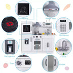 Juego de cocina para niños, juego de simulación de chef de madera con 20 accesorios de cocina, juego de simulación de utensilios de cocina de madera