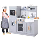 Kids Kitchen Playset, Wooden Chef Pretend Play Set with 20 PCS Cookware Accessories, Wooden Cookware Pretend