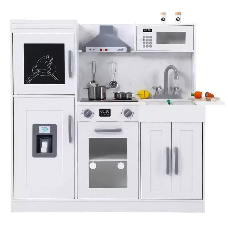 Juego de cocina para niños, juego de simulación de chef de madera con 20 accesorios de cocina, juego de simulación de utensilios de cocina de madera