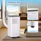 Acekool 10,000 BTU Portable Air Conditioner & Heater, 3-in-1 AC, Heat Pump, Fan, Dehumidifier, Remote, 24H Timer, Cools 450 Sq Ft, Window Kit