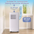 Acekool 10,000 BTU Portable Air Conditioner & Heater, 3-in-1 AC, Heat Pump, Fan, Dehumidifier, Remote, 24H Timer, Cools 450 Sq Ft, Window Kit