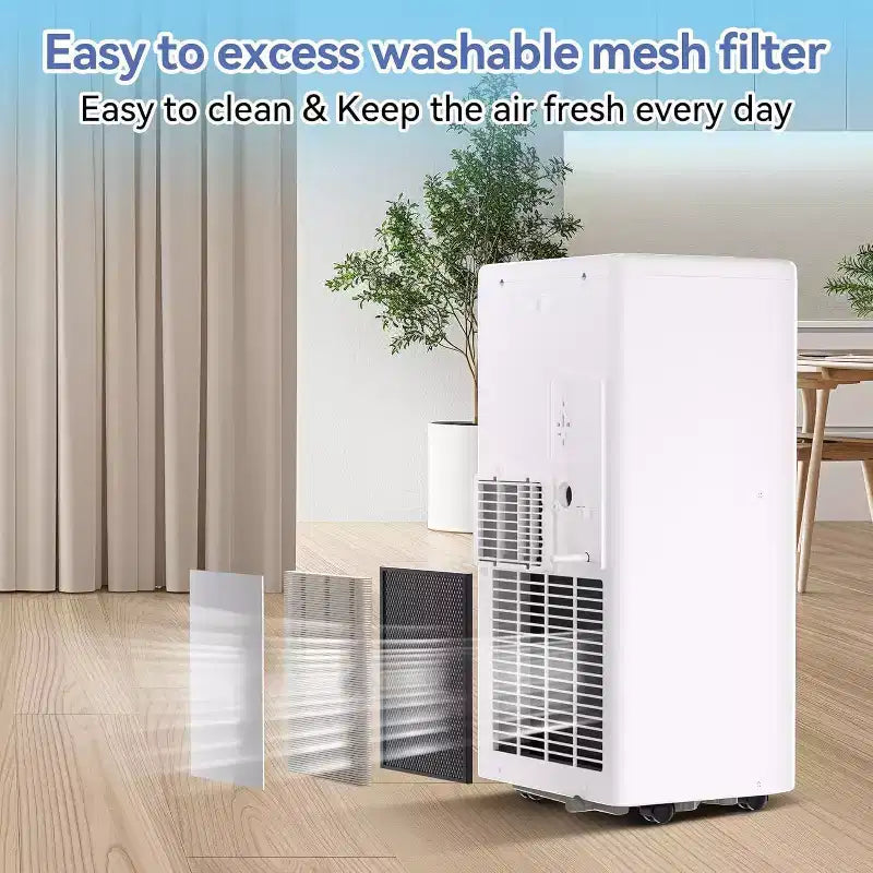 Acekool 10,000 BTU Portable Air Conditioner & Heater, 3-in-1 AC, Heat Pump, Fan, Dehumidifier, Remote, 24H Timer, Cools 450 Sq Ft, Window Kit